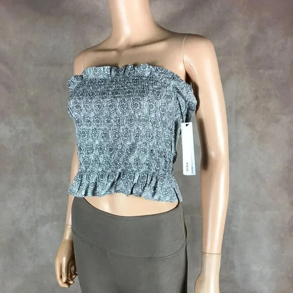 AQUA Medallion Strapless Smocked Tube Top NWT LARGE - Picture 7 of 10